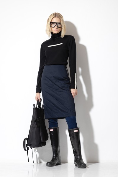 Стеганая юбка VASSA CODE, пол женский, цвет синий