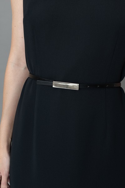 Кожаный ремень с металлической пряжкой VASSA&Co, пол женский, цвет черный