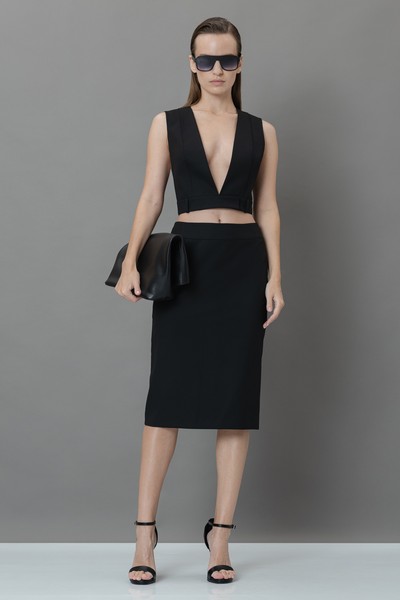 Юбка зауженного силуэта VASSA&Co, пол женский, цвет черный