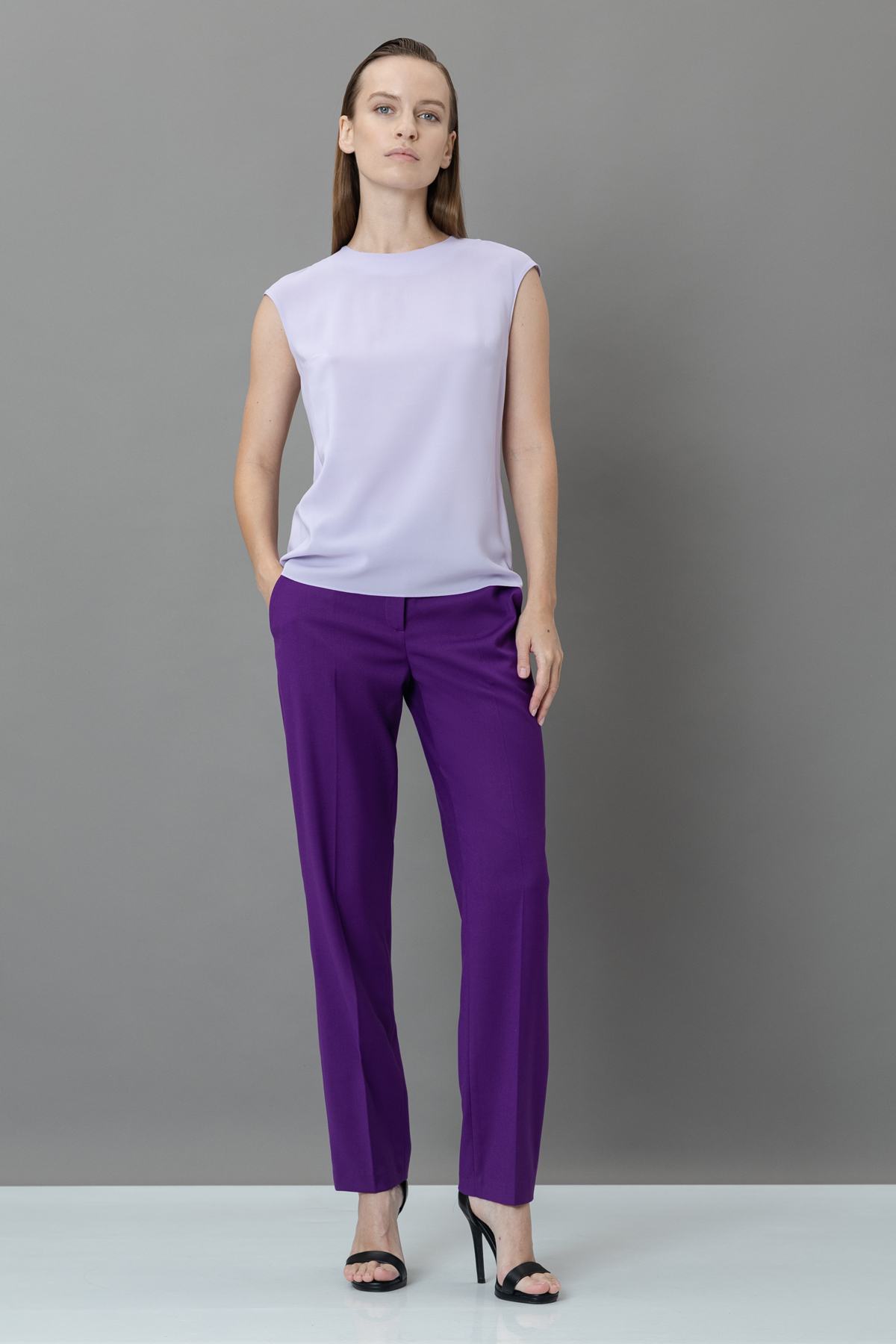 Блузка VASSA&Co, пол женский, цвет фиолетовый