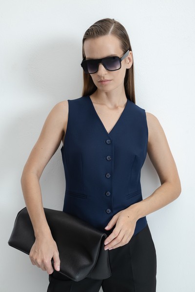 Жилет VASSA&Co, пол female, цвет синий