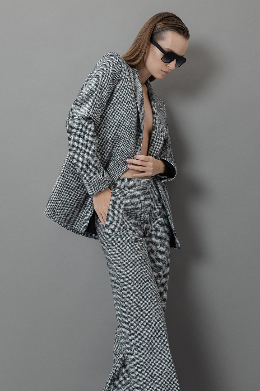 Жакет из фактурной ткани VASSA&Co, пол женский, цвет черный