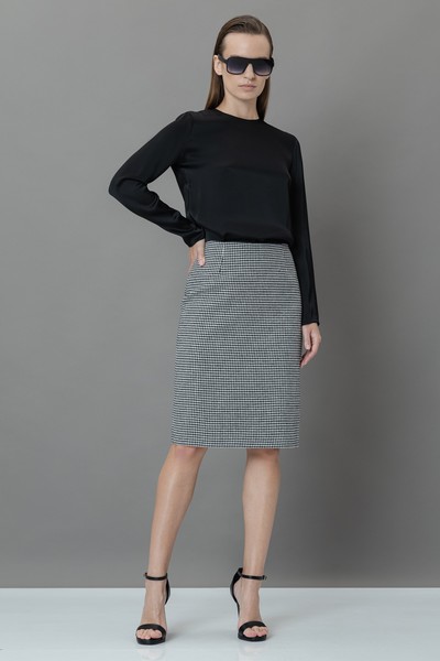 Юбка в гусиную лапку VASSA&Co, пол женский, цвет черный