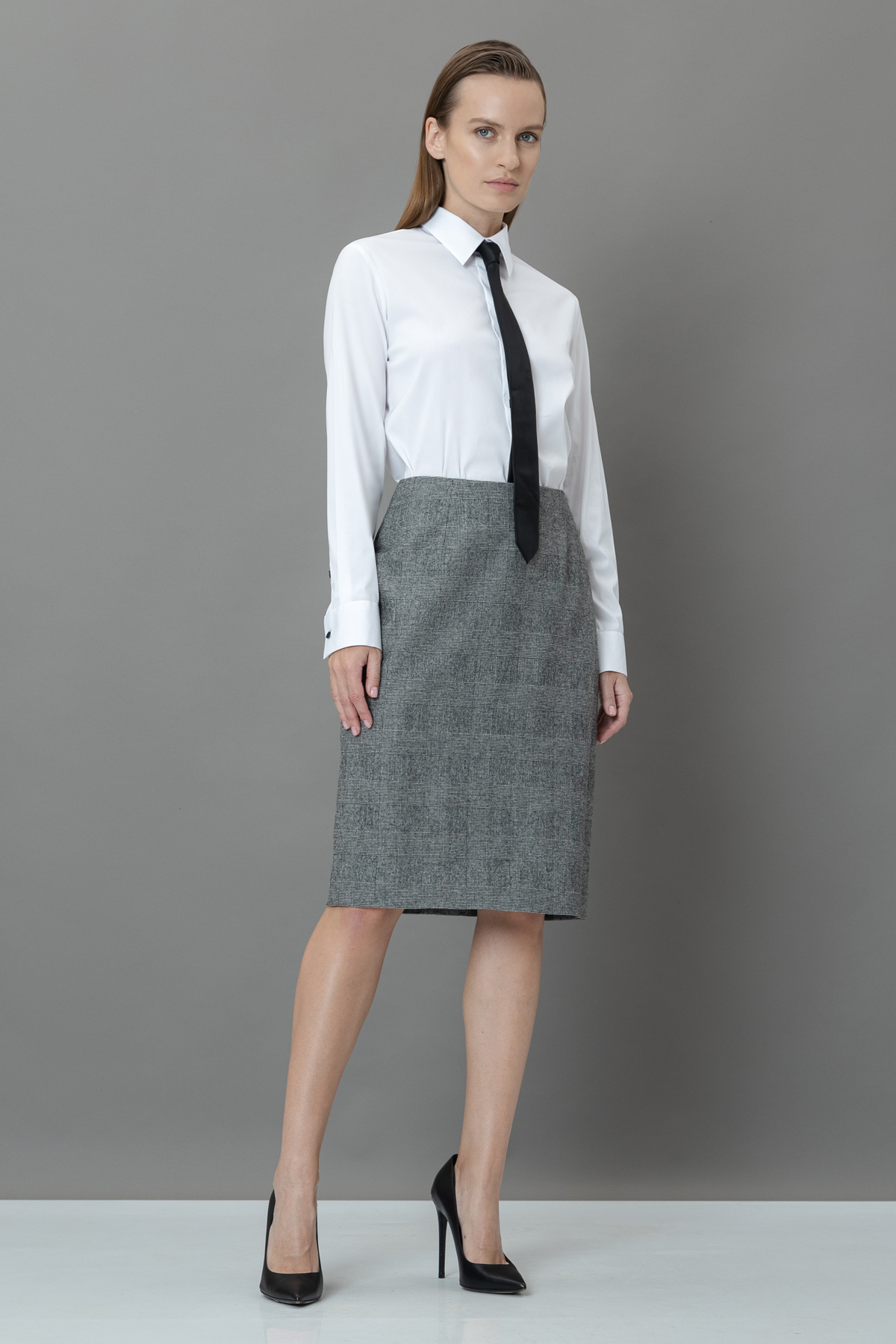 Юбка-карандаш VASSA&Co, пол женский, цвет серый