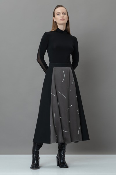 Юбка с контрастной деталью VASSA&Co, пол female, цвет brown