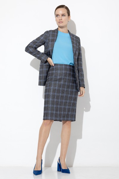 Юбка в клетку VASSA&Co, пол женский, цвет серый