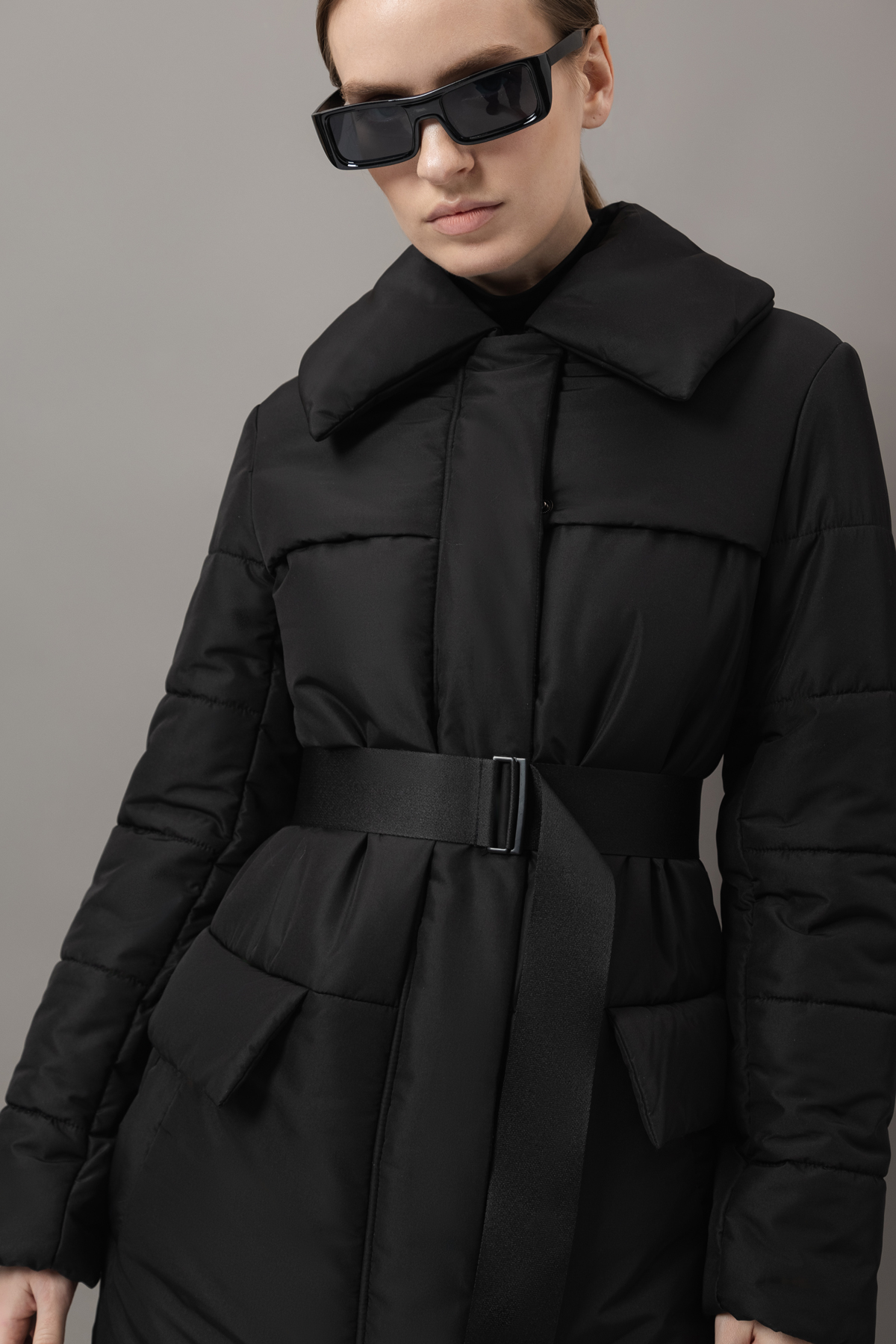 Пальто из плащевой ткани VASSA&Co, пол женский, цвет черный