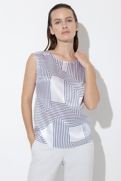 Топ из шелка VASSA&Co, пол женский, цвет белый