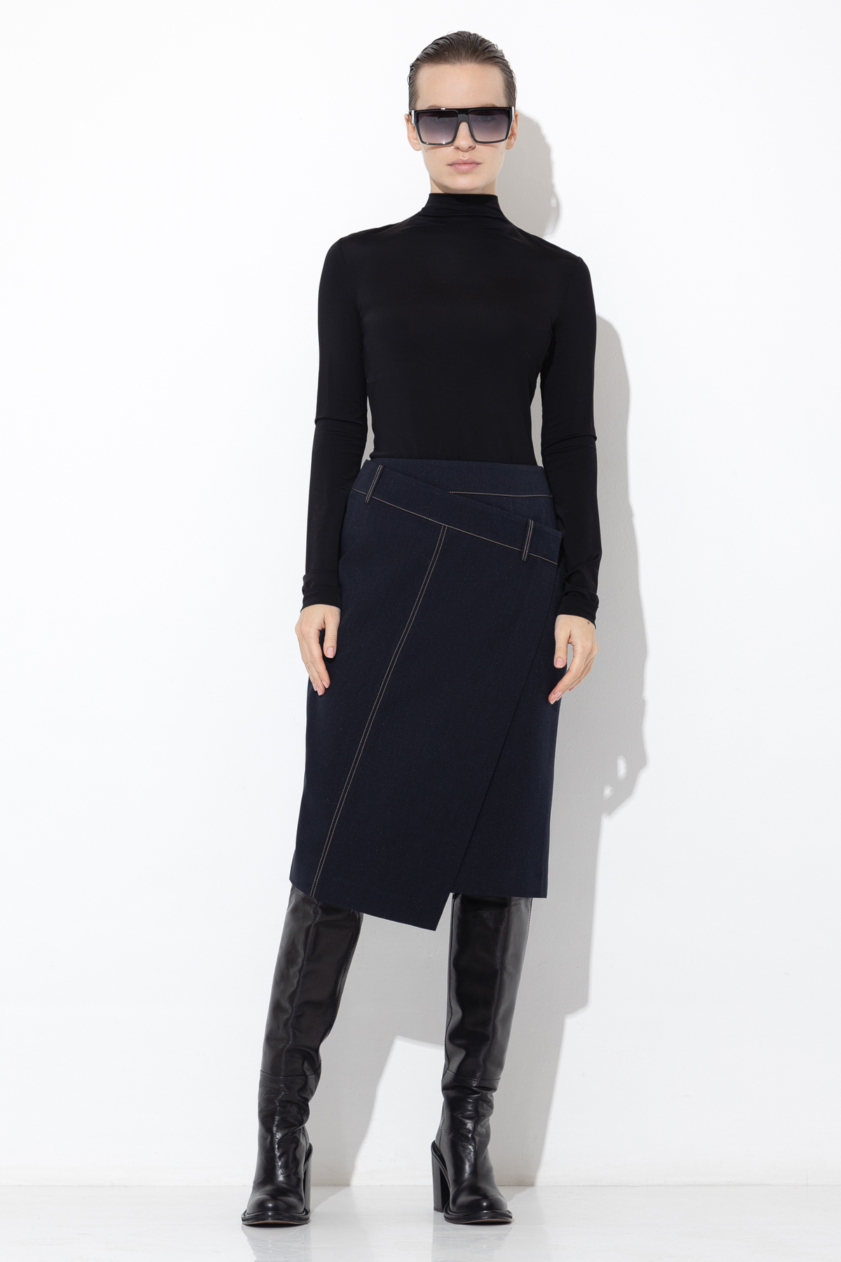 Асимметричная юбка VASSA&Co, пол женский, цвет серый