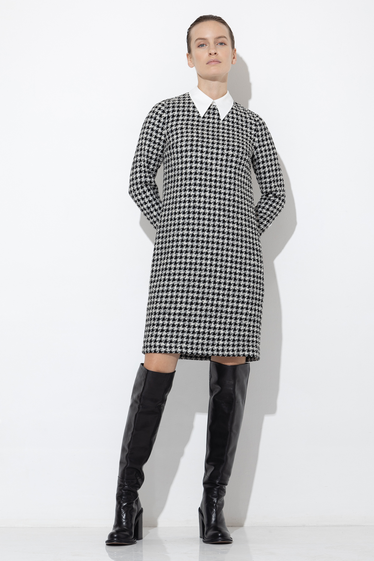 Платье со съемным воротником VASSA&Co, пол женский, цвет черный