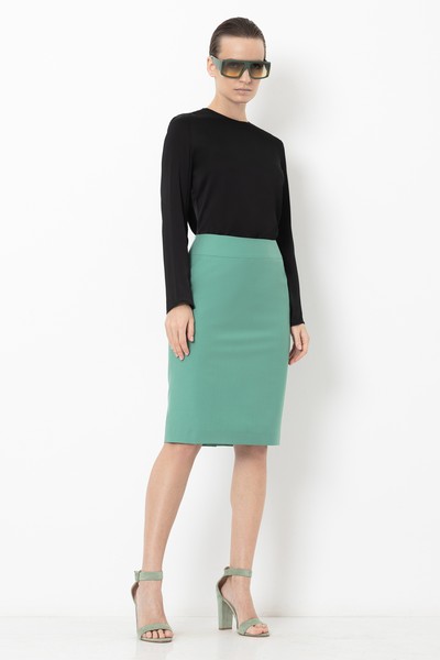 Юбка с широким поясом VASSA&Co, пол женский, цвет зеленый