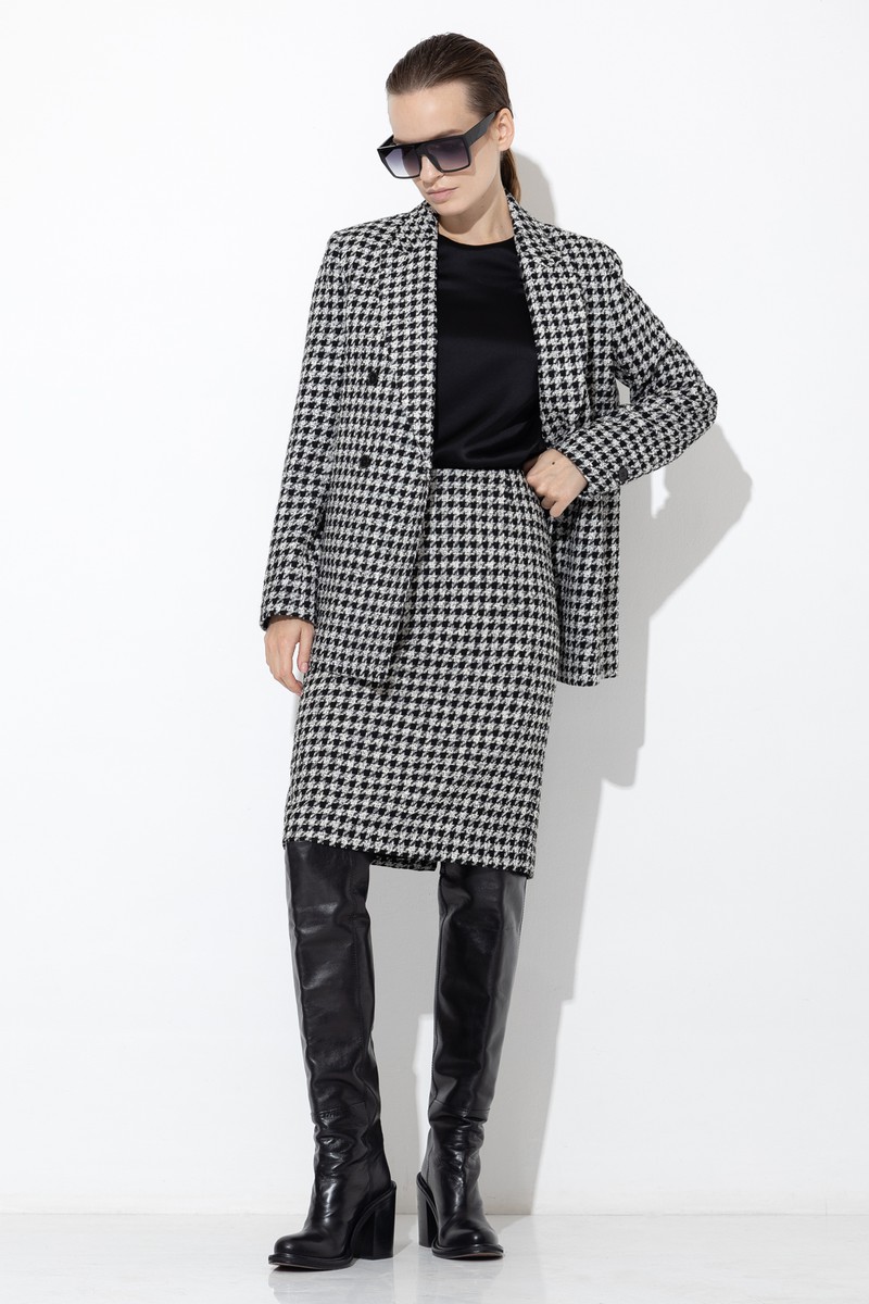 Юбка в гусиную лапку VASSA&Co, пол женский, цвет черный