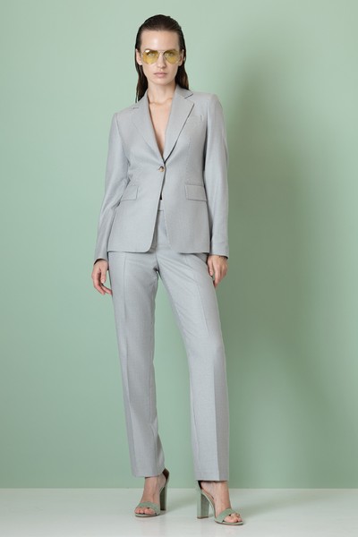 Брюки в мелкую клетку VASSA&Co, пол женский, цвет серый