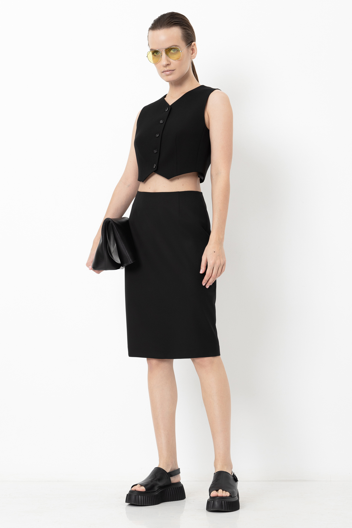 Skirt VASSA&Co, пол female, цвет black