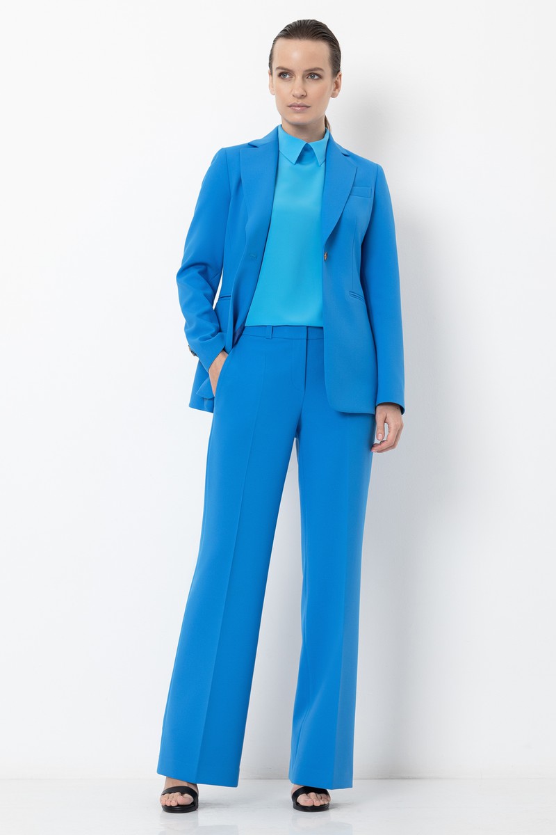 Брюки с низкой посадкой VASSA&Co, пол женский, цвет голубой