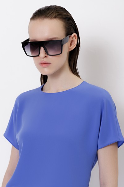 Блузка VASSA&Co, пол женский, цвет синий