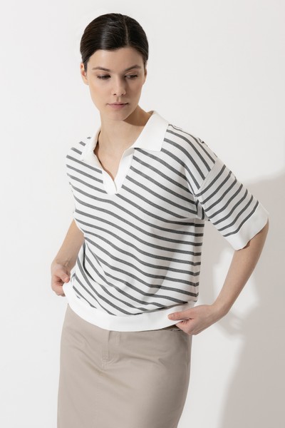 Джемпер в полоску VASSA CODE, пол женский, цвет серый