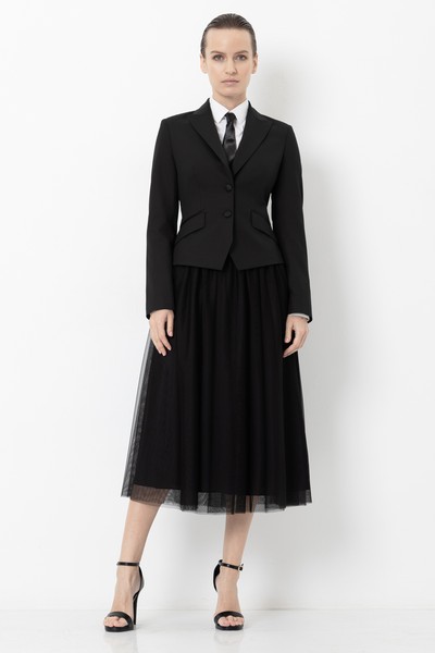 Укороченный жакет VASSA&Co, пол женский, цвет черный