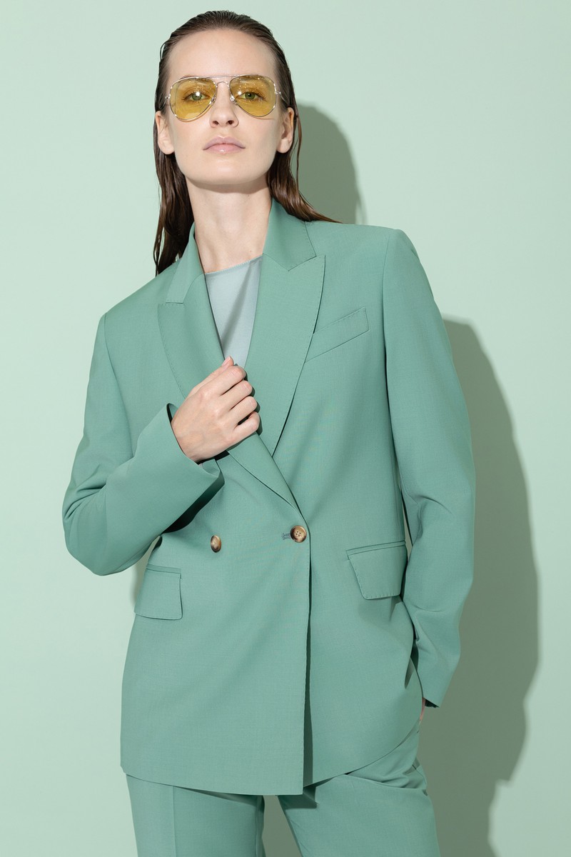 Жакет свободного кроя VASSA&Co, пол женский, цвет зеленый