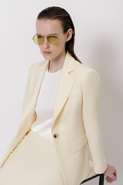 Жакет из фактурной ткани VASSA&Co, пол женский, цвет желтый