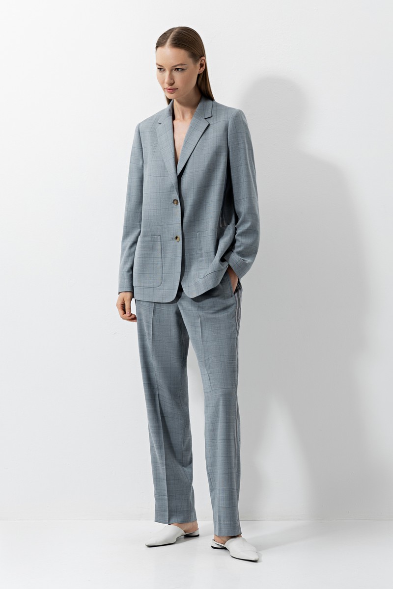 Trousers , пол female, цвет серый