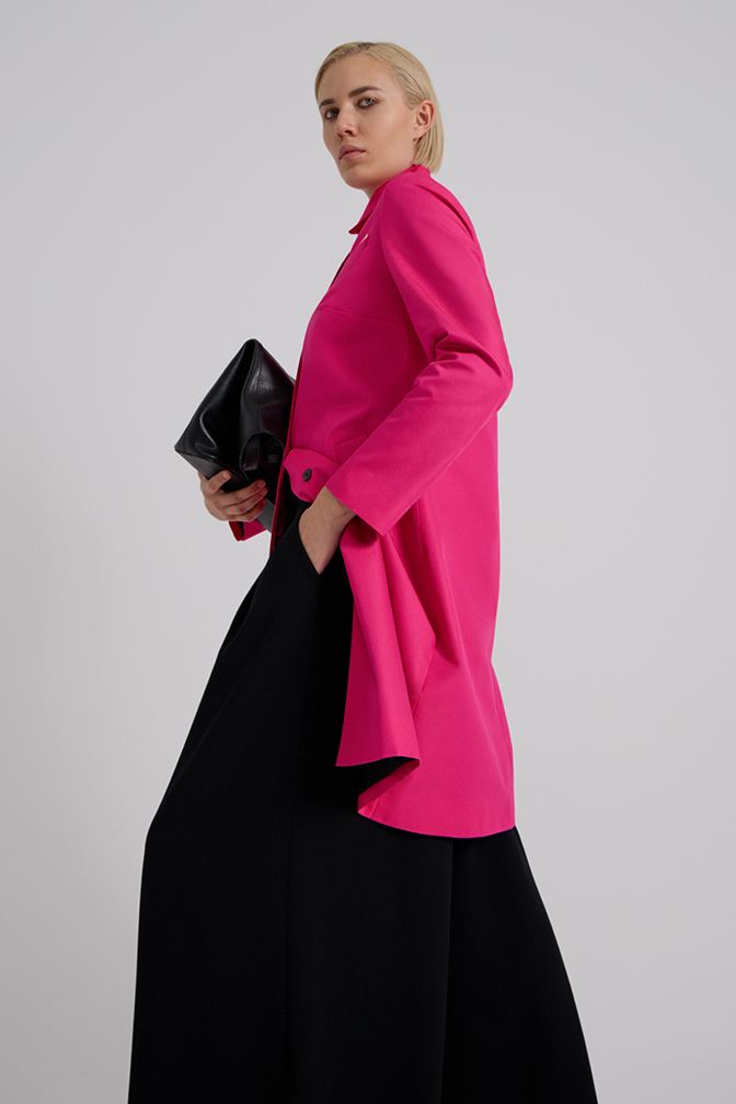 Плащ прямого кроя из хлопка VASSA&Co, пол женский, цвет розовый