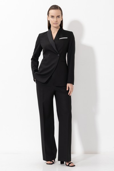 Жакет с акцентным лацканом VASSA&Co, пол женский, цвет черный