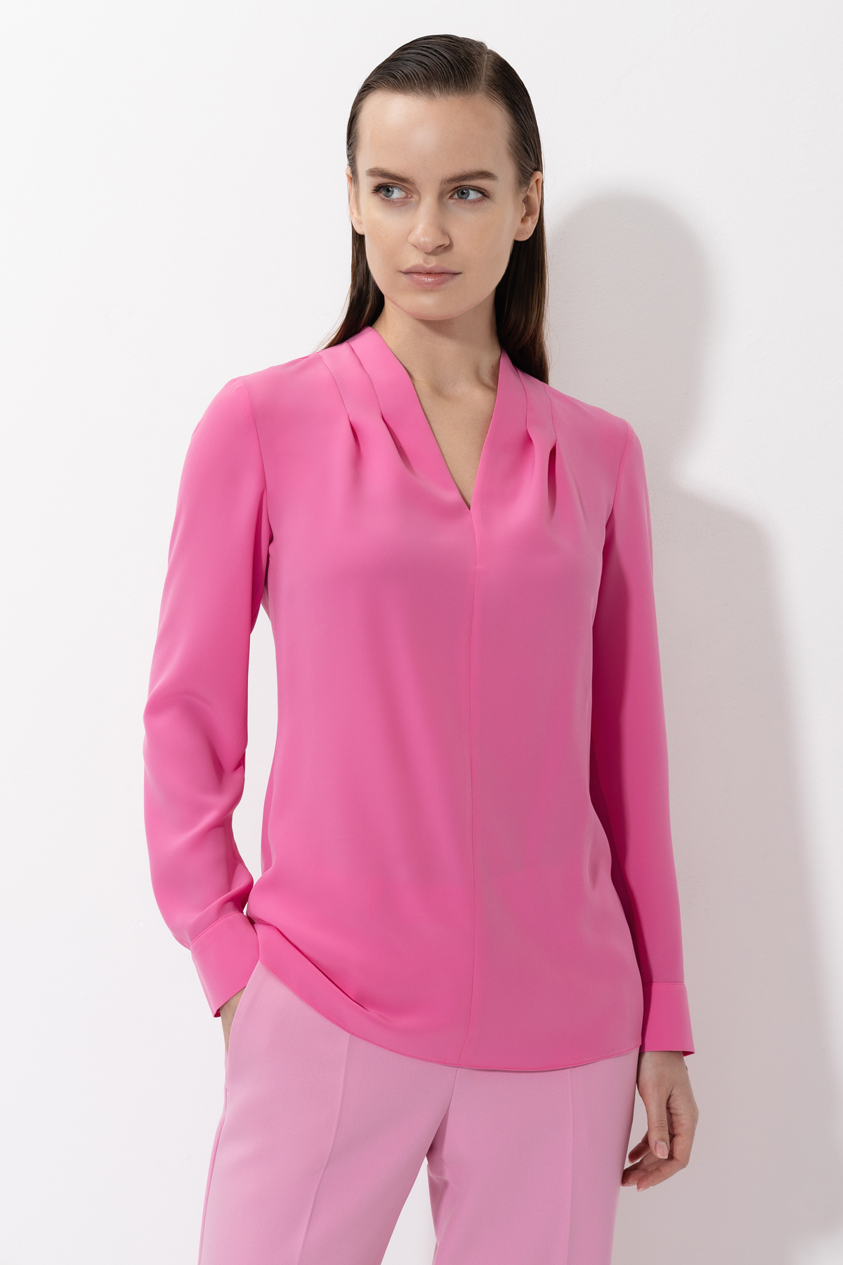 Блузка с декоративными складками VASSA&Co, пол женский, цвет розовый