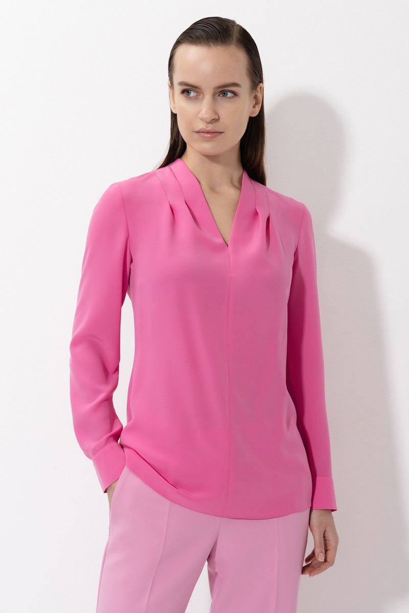 Блузка с декоративными складками VASSA&Co, пол женский, цвет розовый