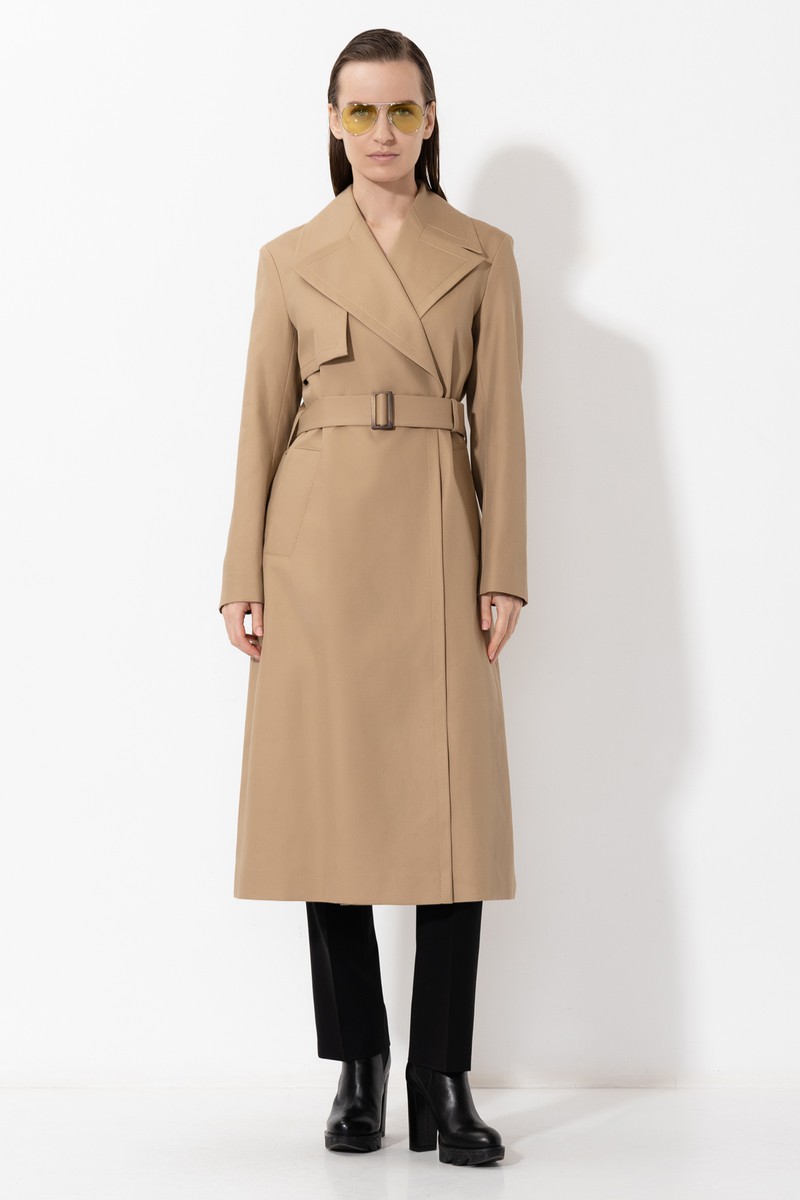 Плащ из хлопка VASSA&Co, пол женский, цвет бежевый