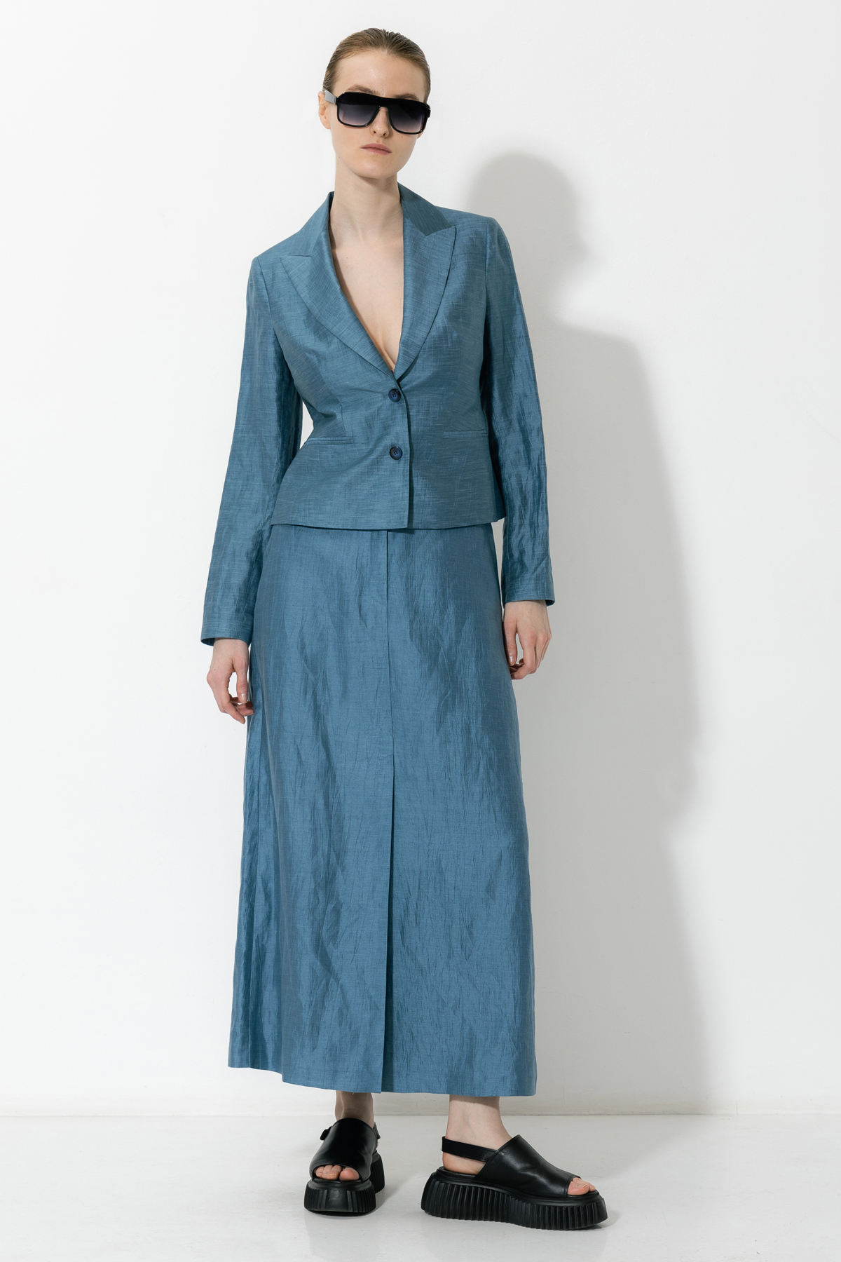 Жакет VASSA&Co, пол женский, цвет голубой