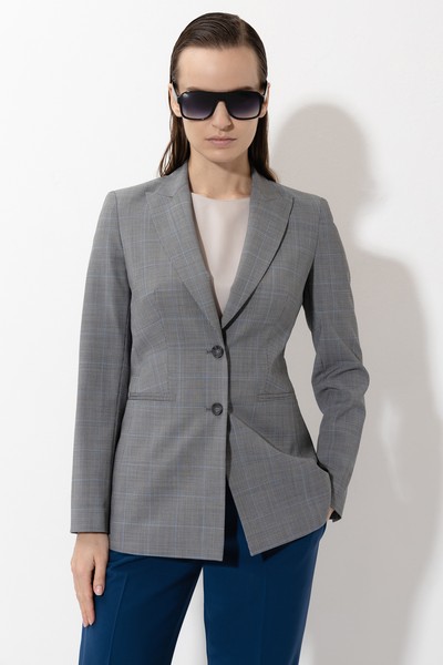 Однобортный жакет VASSA&Co, пол женский, цвет серый