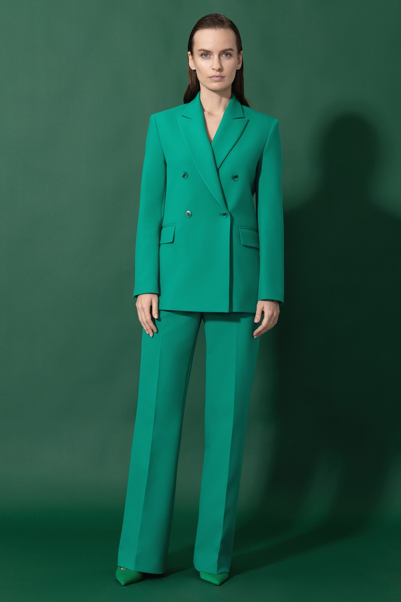 Жакет прямого кроя VASSA&Co, пол женский, цвет зеленый