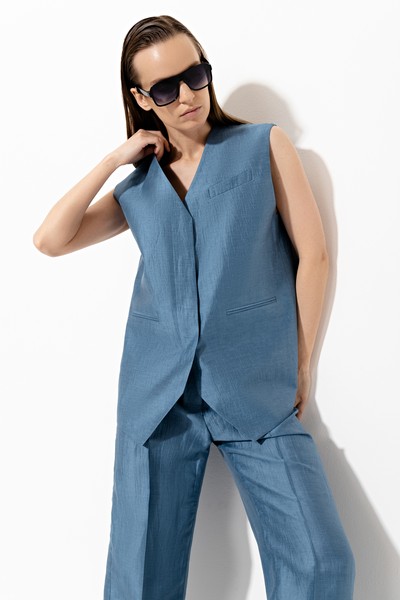 Жилет VASSA&Co, пол женский, цвет голубой