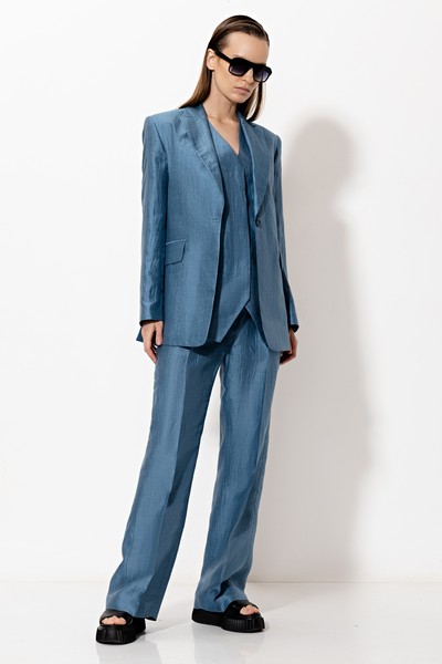 Trousers VASSA&Co, пол female, цвет голубой