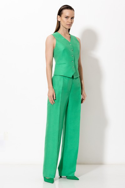 Брюки VASSA&Co, пол женский, цвет зеленый