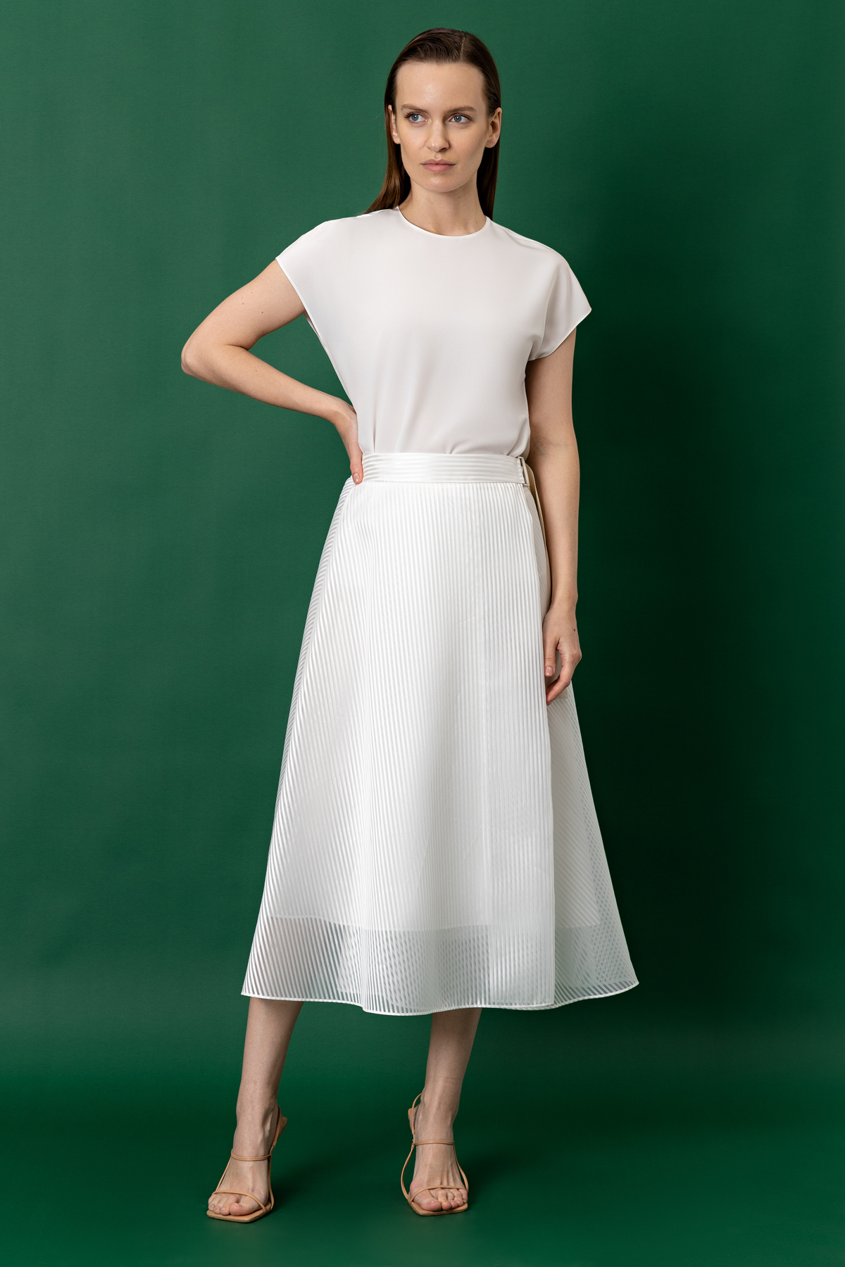 Юбка VASSA&Co, пол женский, цвет белый