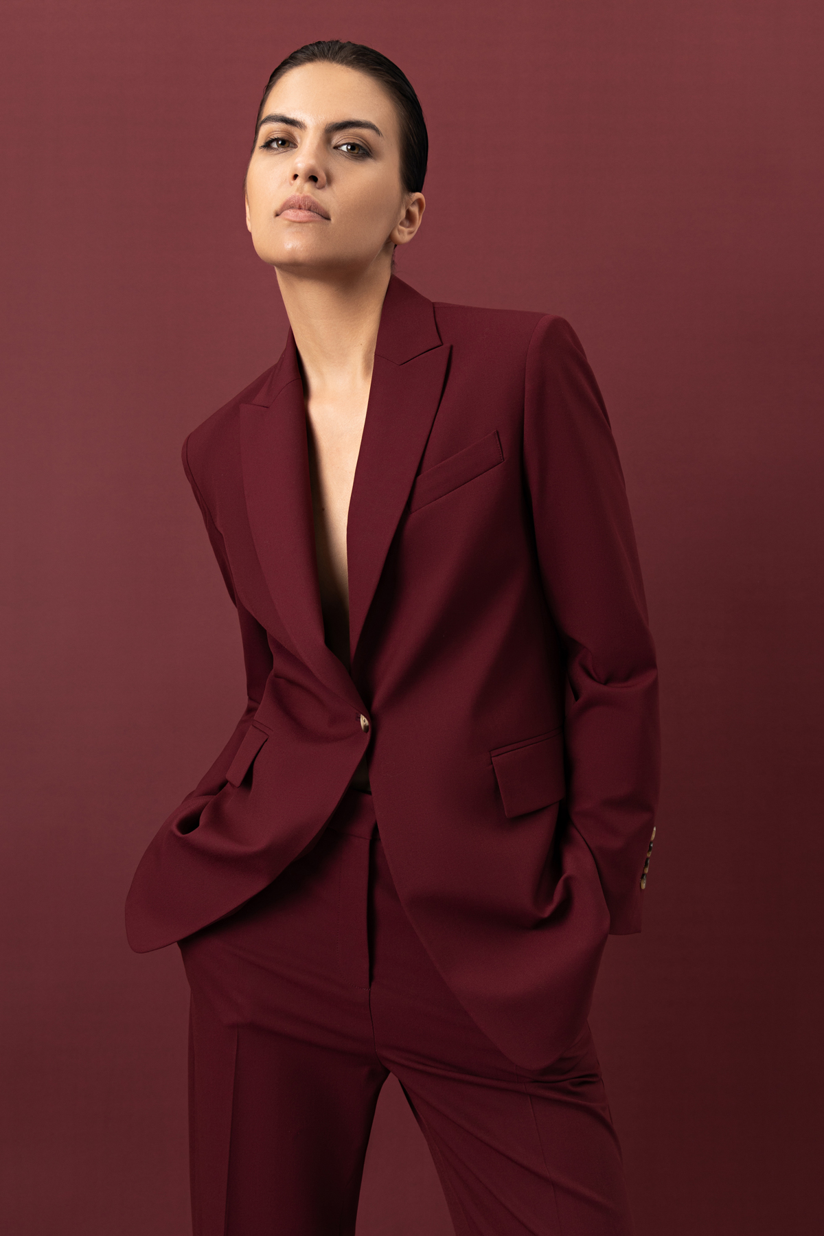 Однобортный жакет VASSA&Co, пол женский, цвет красный