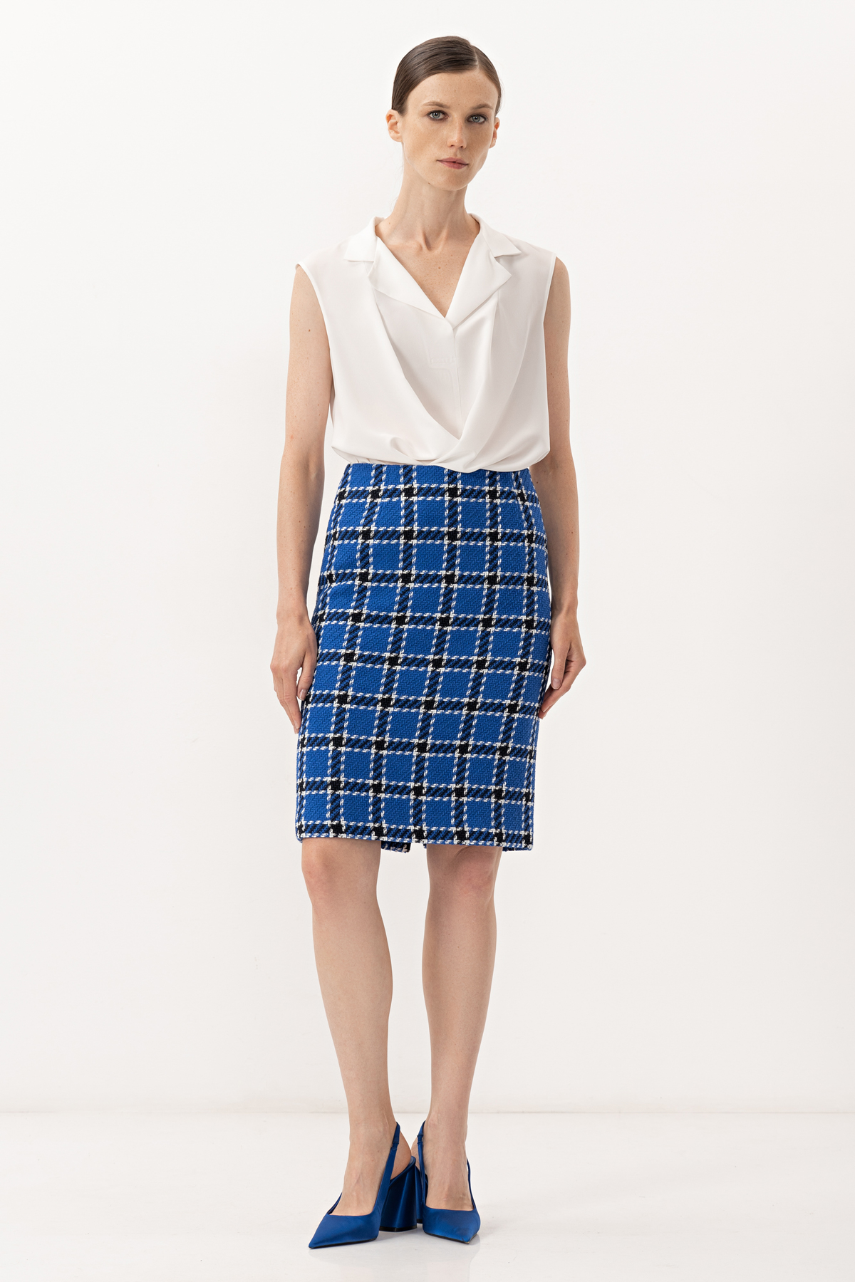 Юбка VASSA&Co, пол женский, цвет синий