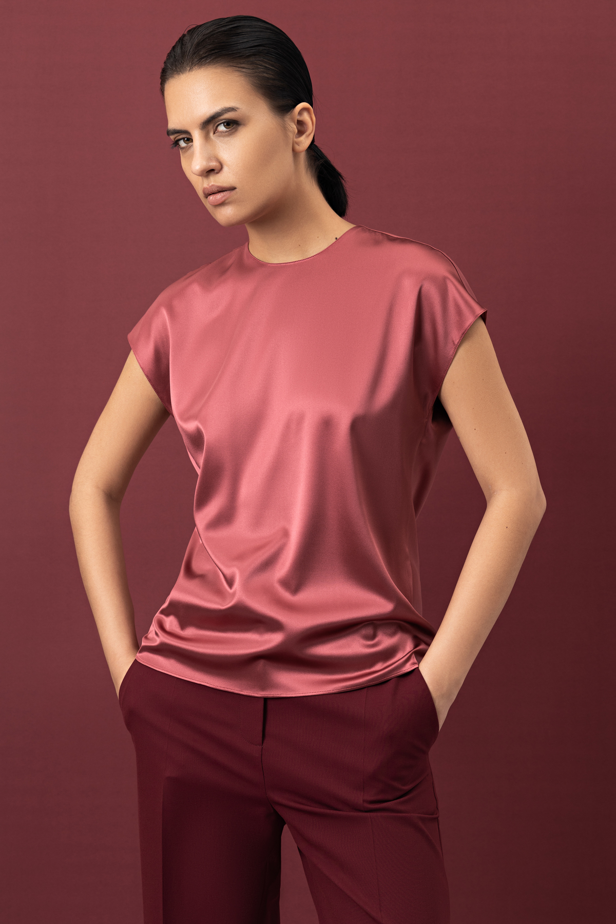 Блузка VASSA&Co, пол женский, цвет розовый