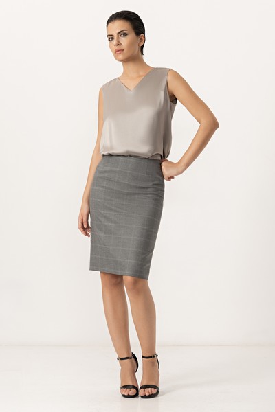 Юбка-карандаш VASSA&Co, пол женский, цвет серый