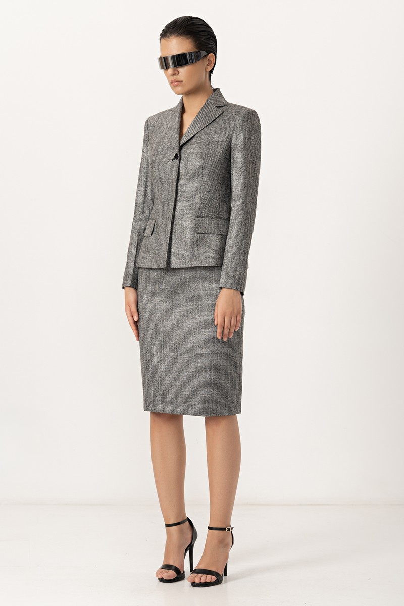 Жакет с люрексом VASSA&Co, пол женский, цвет серый