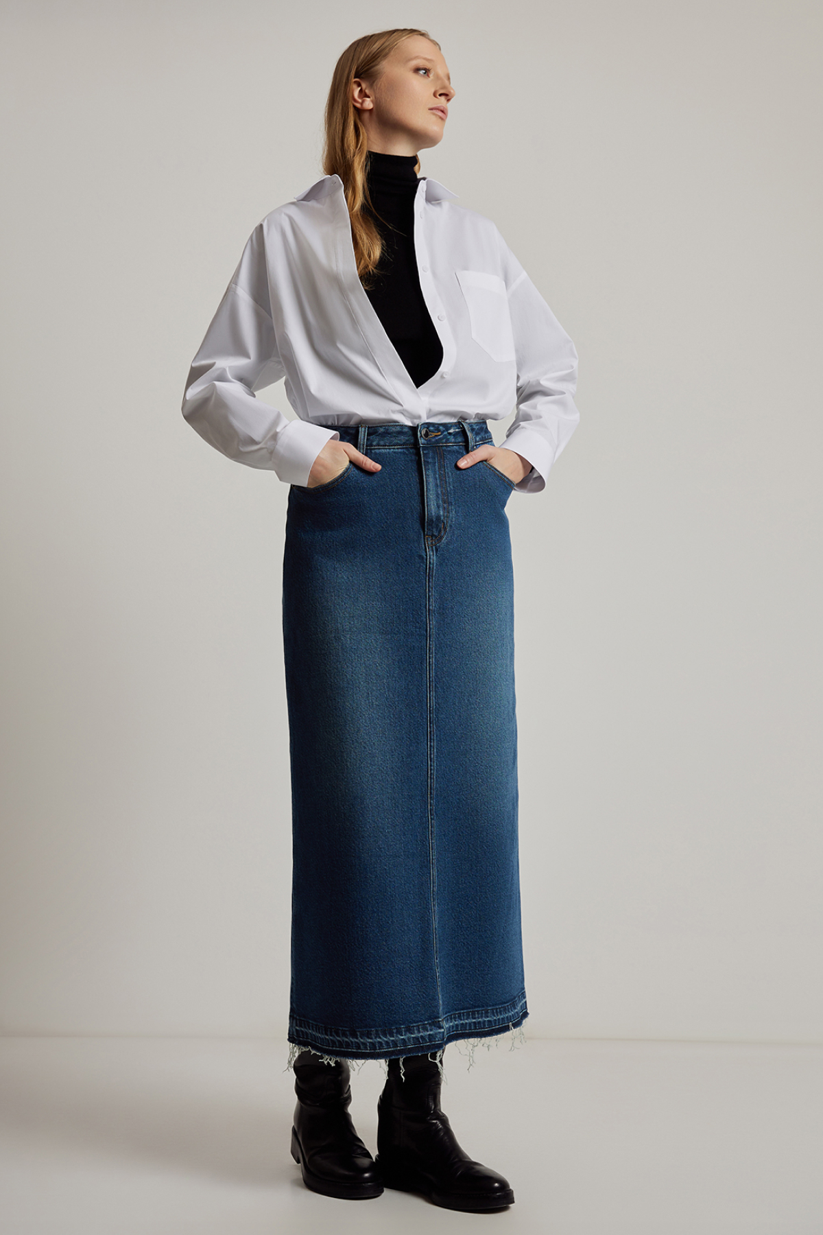 Джинсовая юбка VASSA CODE, пол женский, цвет синий