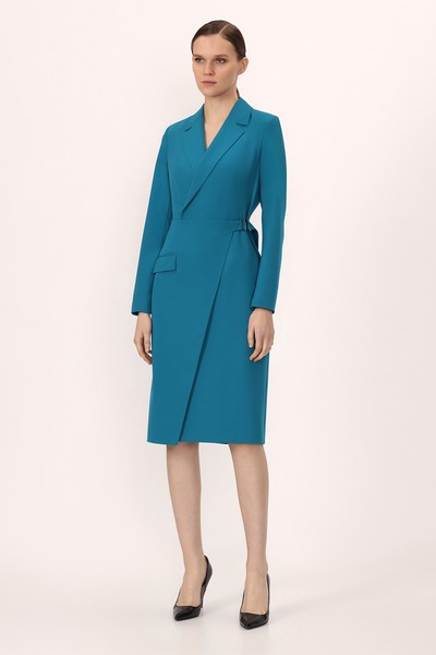 Платье на асимметричный запах VASSA&Co, пол женский, цвет зеленый