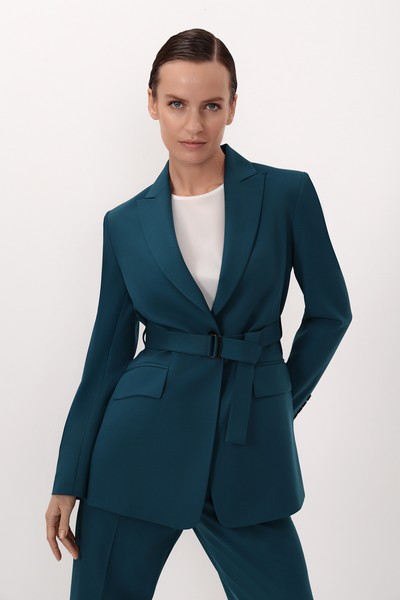 Жакет с гофрированной спинкой VASSA&Co, пол female, цвет голубой