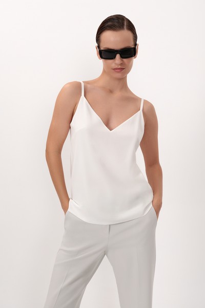 Базовый топ VASSA&Co, пол женский, цвет белый