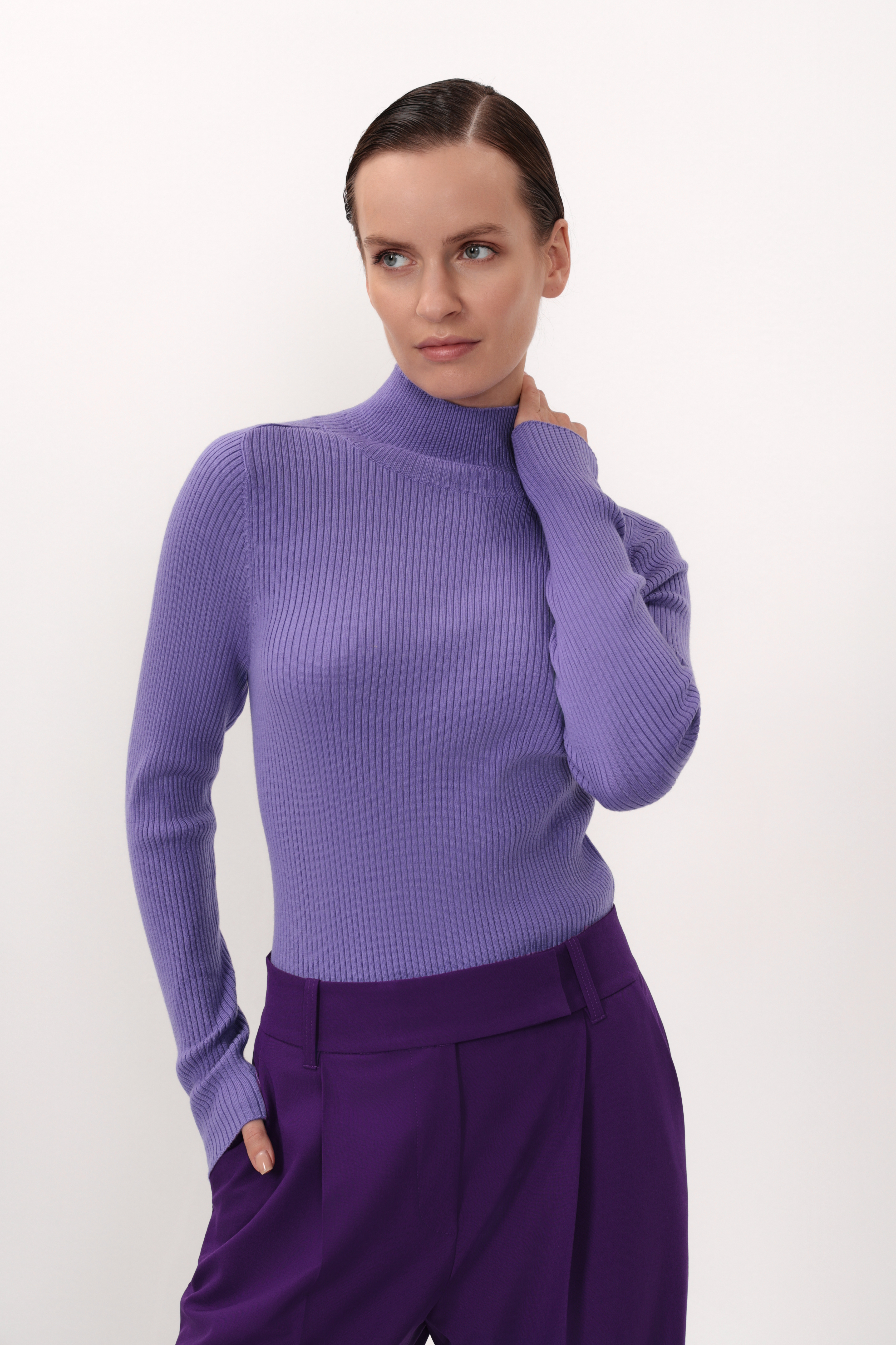 Водолазка с шерстью VASSA&Co, пол female, цвет violet