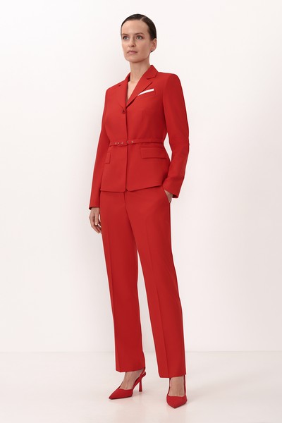 Брюки VASSA&Co, пол женский, цвет красный