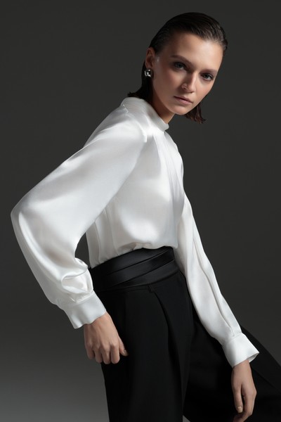 Блузка VASSA&Co, пол женский, цвет белый