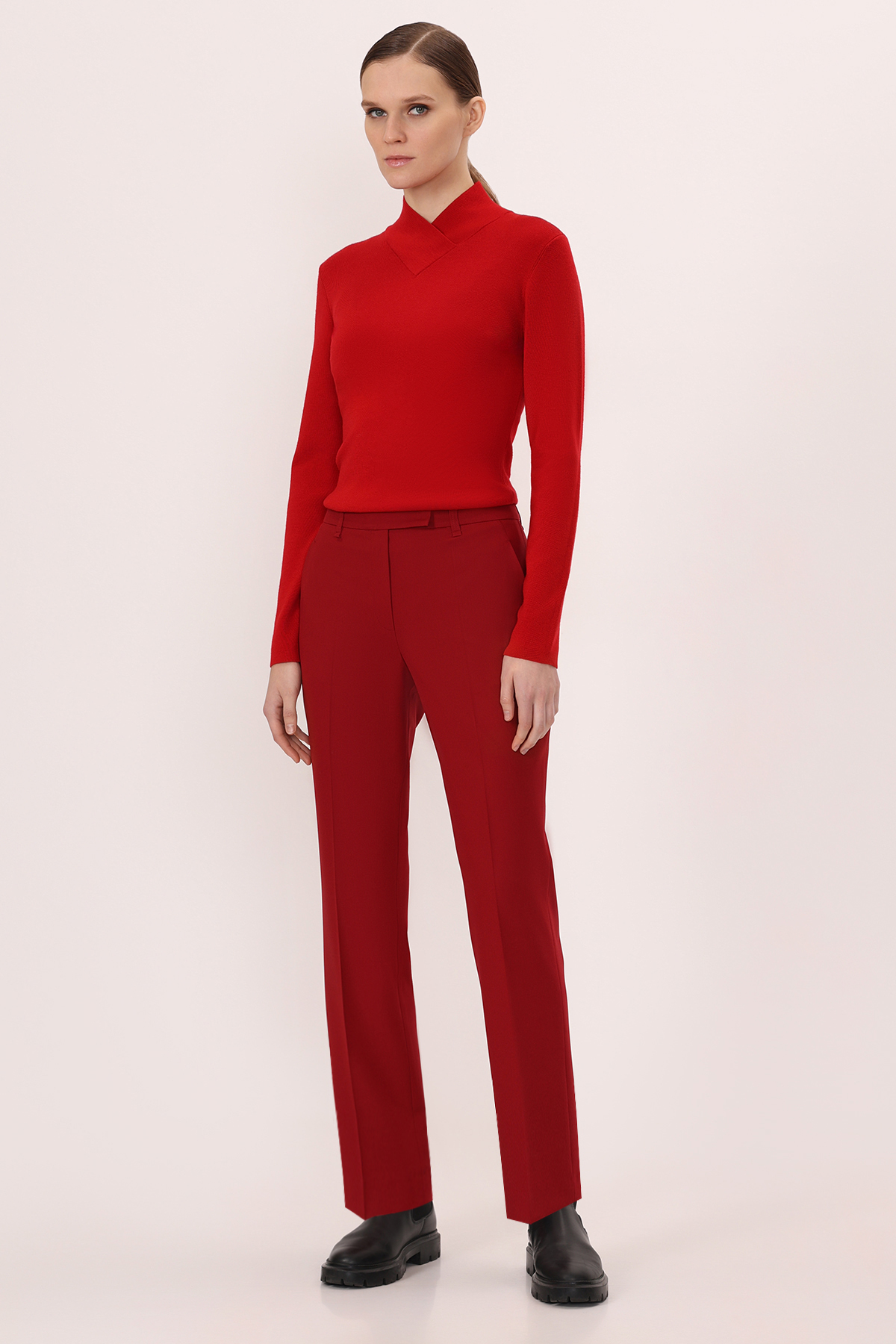 Брюки VASSA&Co, пол женский, цвет красный